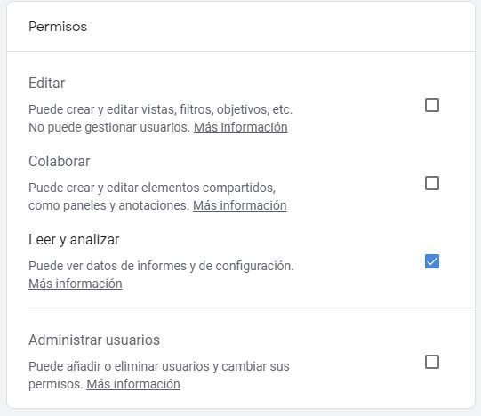 Como añadir usuarios a Google Analytics 5